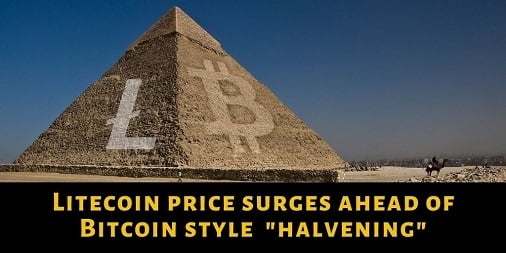 Litecoin-price-surges-ahead-of-bitcoin-style-halvening